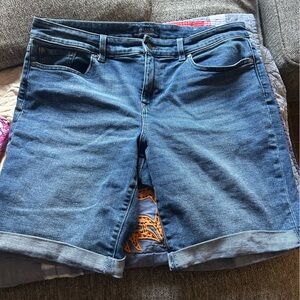 Talbots Classic Blue Denim Jean Shorts | Size 12 - Rolled Hem